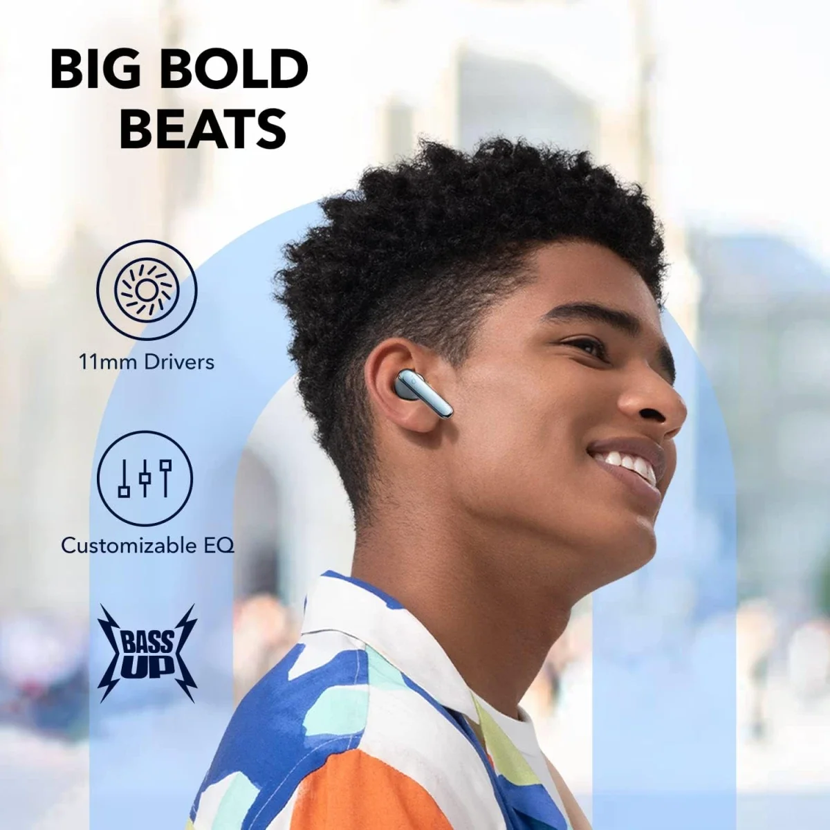Anker Soundcore Life P3 Bluetooth Noise Cancelling Earbuds - Sky Blue - Image 5