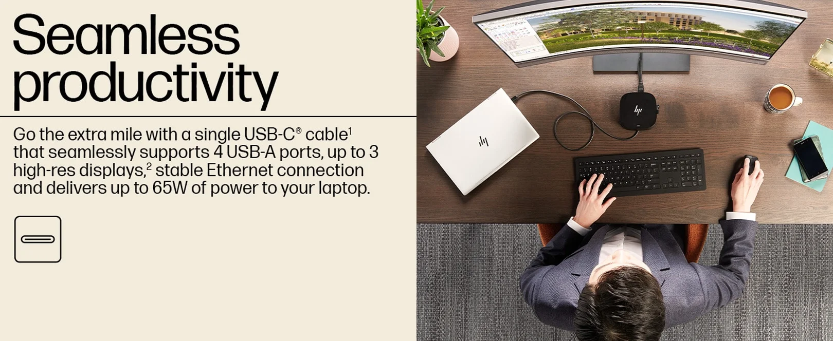 HP USB-C G5 Essential Docking Station with HDMI, 2 DisplayPort, Gigabit LAN and 120W Power Adapter - Image 8