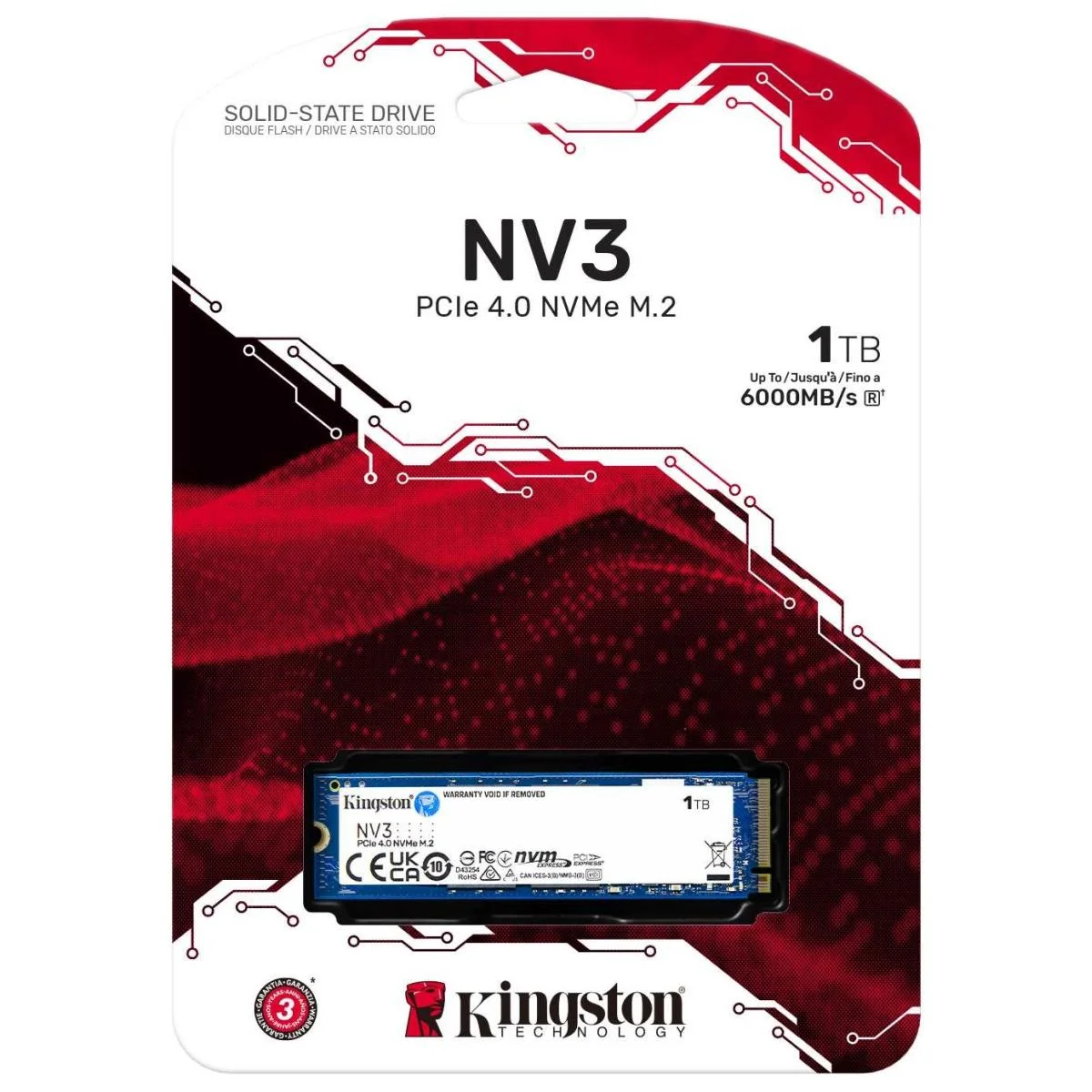 قرص SSD Kingston NV3 بسعة 1TB M.2 2280 NVMe PCIe 4.0 Gen 4x4 بسرعة تصل إلى 6000 MB/s - Image 2