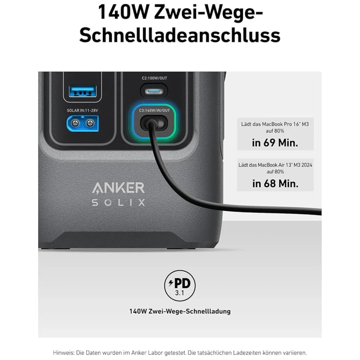 محطة طاقة متنقلة Anker SOLIX C200 DC بسعة 60.000mAh و192Wh وبطارية LiFePO4 وقدرة 200W - Image 5