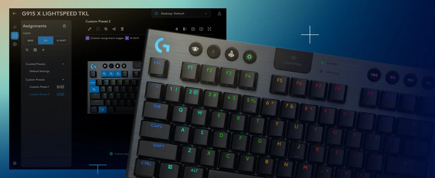 Logitech G915 X LIGHTSPEED TKL Wireless Mechanical Gaming Keyboard GL Clicky Switches White - Thumbnail 11