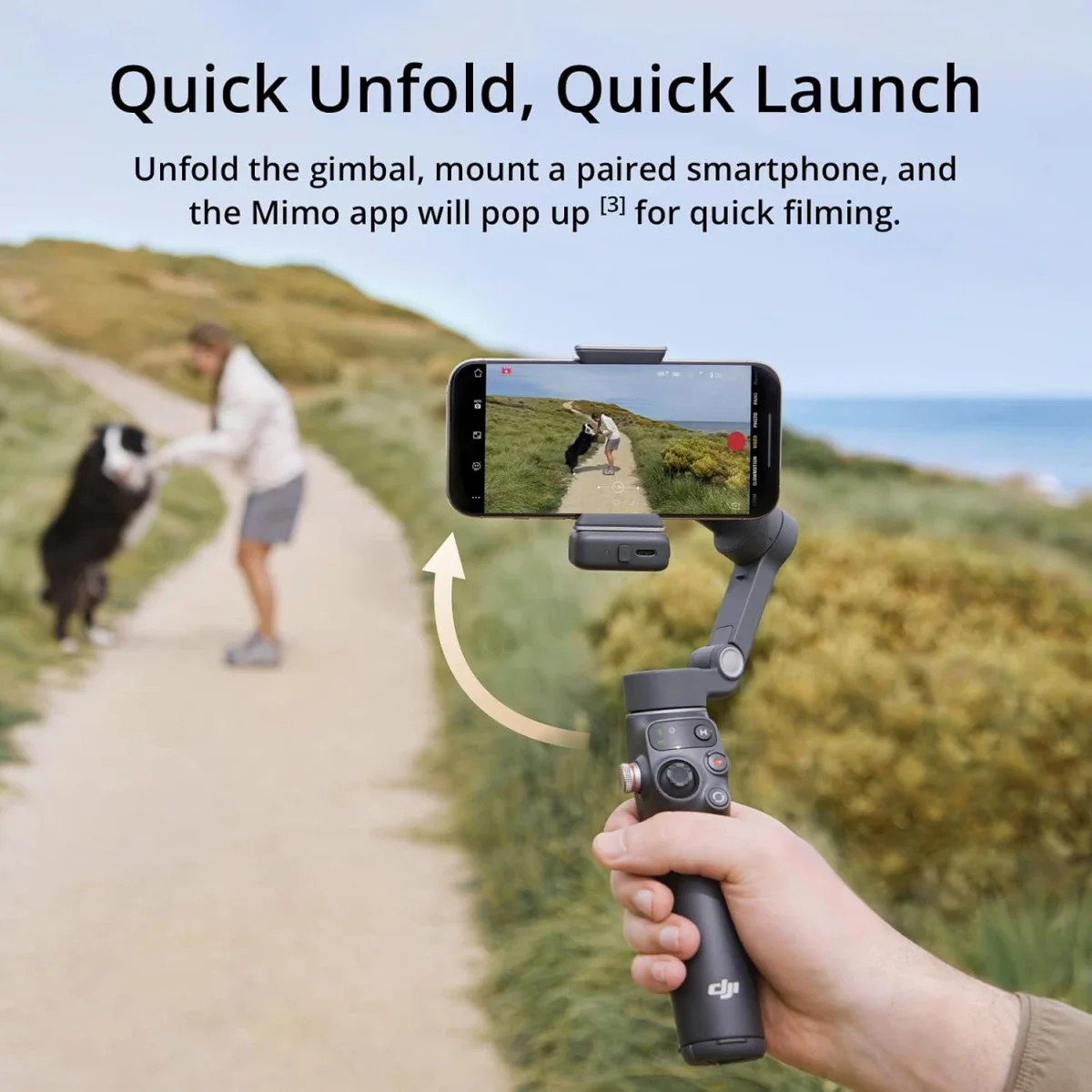 DJI Osmo Mobile 7P 3-Axis Phone Gimbal Stabilizer with Tracking, Light & Tripod - Gray - Thumbnail 6