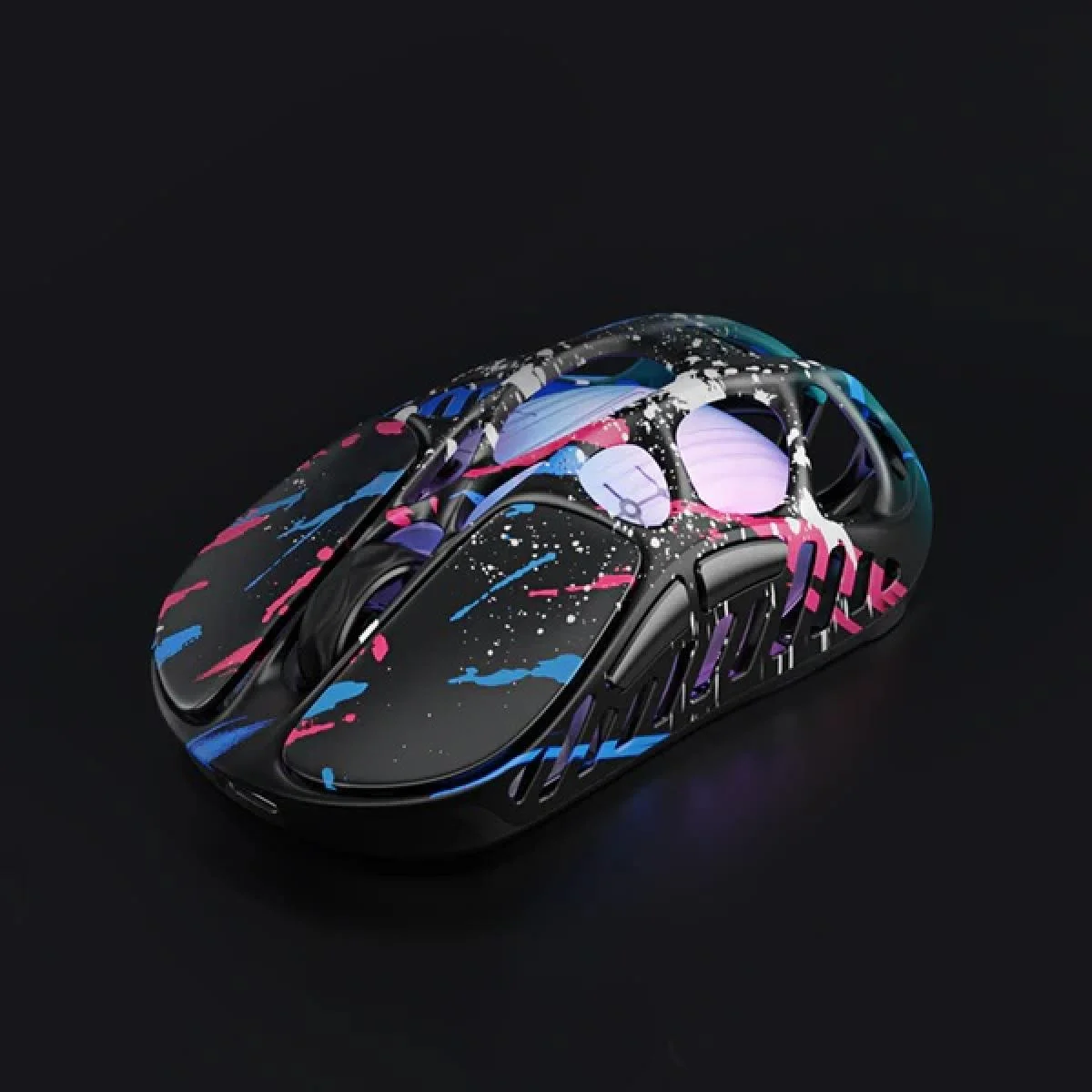 ماوس ألعاب GravaStar Mercury X Pro بدقة 32000 DPI ومستشعر PAW 3950، 49 جم، نيون جرافيتي - Image 2