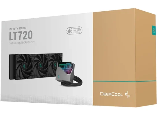مبرد معالج مائي DeepCool LT720 بمضخة ثنائية الحجرة من الجيل الرابع 3100RPM وإضاءة ARGB ومرآة لا نهائية وقدرة تبريد 300W