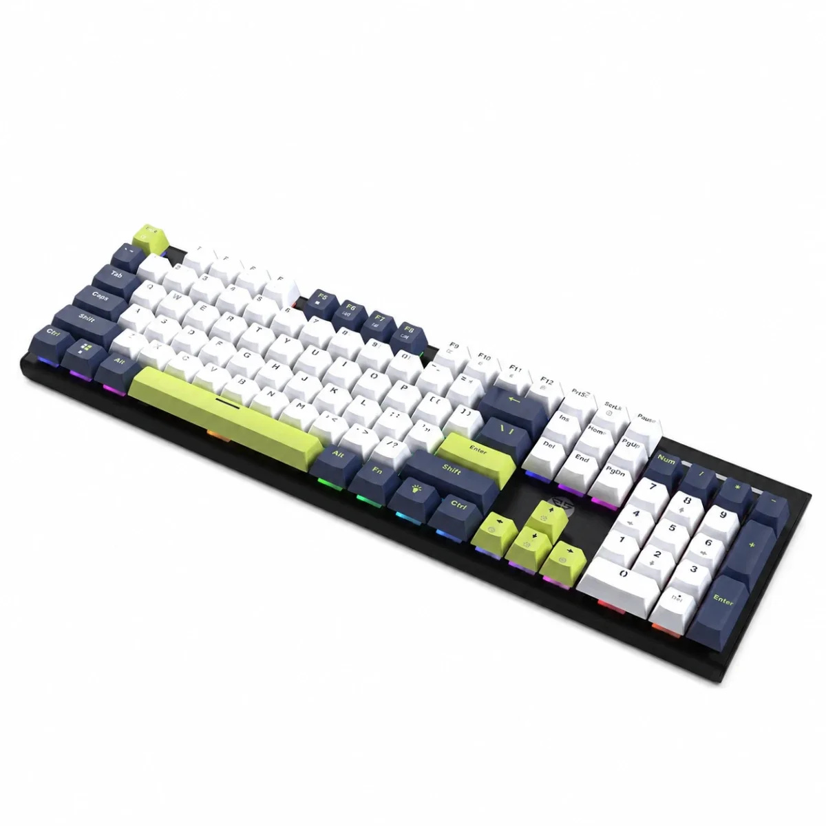 لوحة مفاتيح ميكانيكية سلكية كاملة الحجم Fantech أبيض/أزرق بمفاتيح Rosie ATOM104S MORI MK878S - Image 2