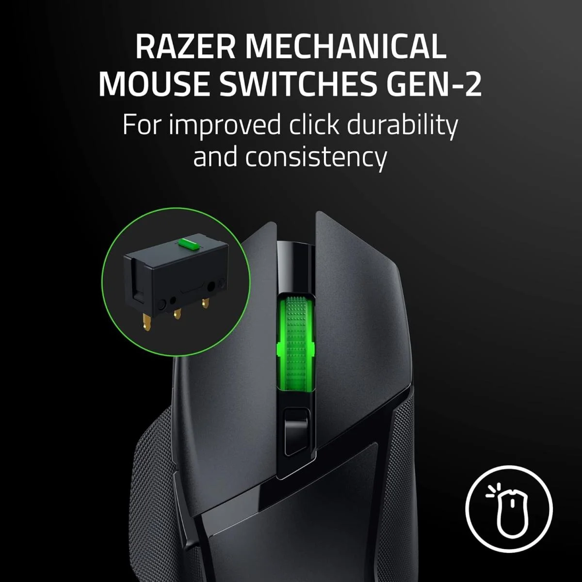 ماوس ألعاب Razer Basilisk V3 X HyperSpeed لاسلكي وبلوتوث بدقة 18K DPI، أسود - Thumbnail 5