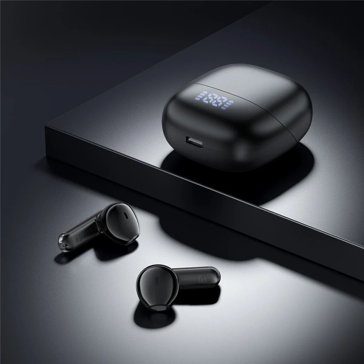 ACEFAST W2 TWS Bluetooth 5.4 ANC Earbuds with LED Charging Case - Black - Thumbnail 5