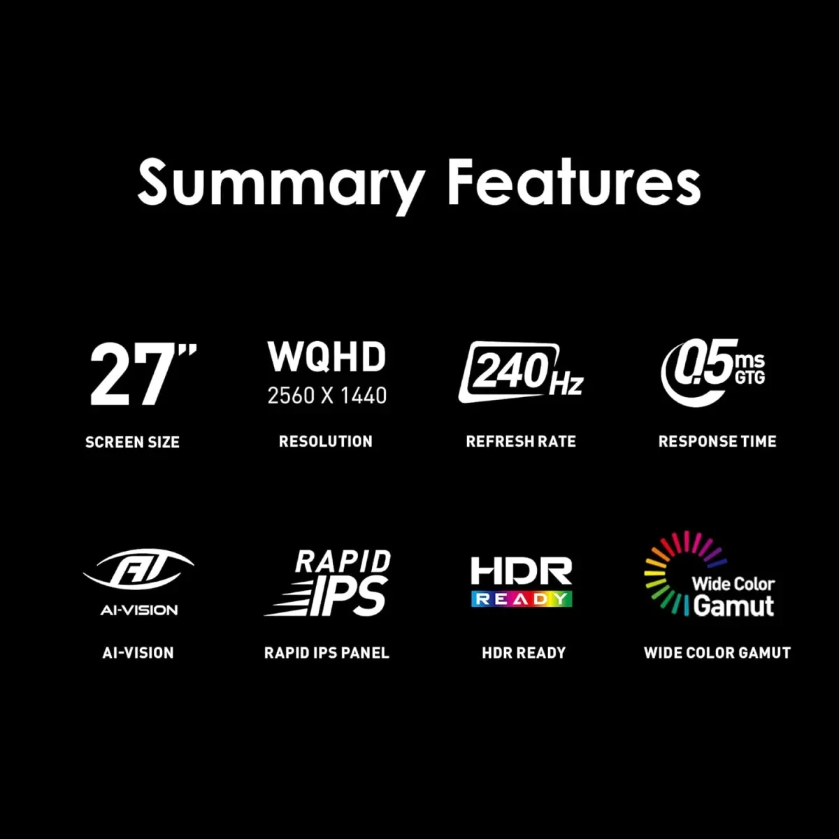 شاشة MSI 27 إنش Rapid IPS للألعاب بدقة 2K ومعدل 240Hz واستجابة 0.5ms - MAG 274QF X24 - Thumbnail 2