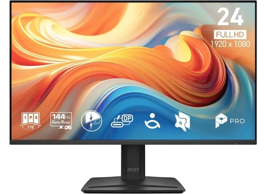 MSI 24-inch IPS Full HD Monitor, 144Hz, 1ms, FreeSync, HDMI, USB-C 15W PD, VESA, Tilt, Speakers, 4-Side Slim Bezel, Black – PRO MP242 E14C - Image 9
