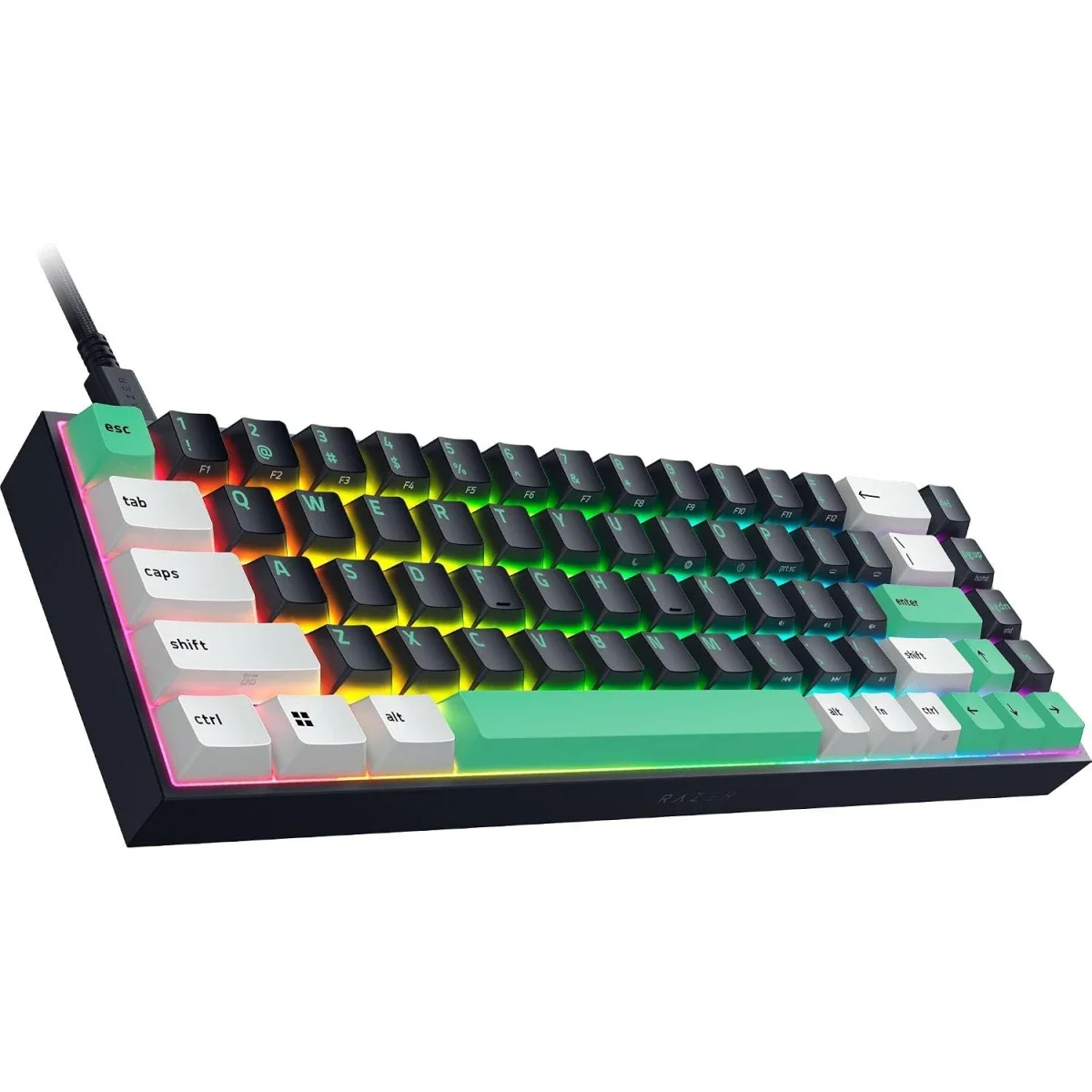 Razer Reclusa X Mini 65% Hot-Swappable Mechanical Keyboard, 3 & 5-Pin Support, Orange Tactile Gen-3 Switches, Chroma RGB, Doubleshot ABS Keycaps, Sound Dampening