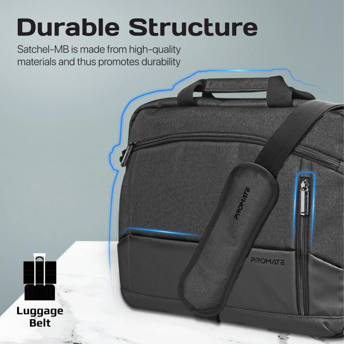 حقيبة لابتوب Promate Satchel-MB ماسنجر خفيفة ومريحة 15.6 إنش - Image 4