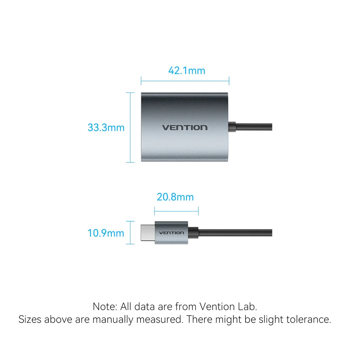 Vention CLOHB 2-in-1 SD 4.0 Card Reader (SD + TF), USB-C - Thumbnail 12
