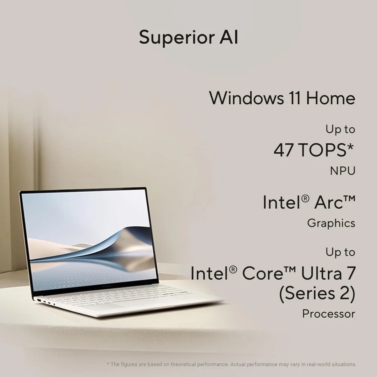 Asus Zenbook S 14 UX5406SA 14-Inch 2.8K OLED 120Hz Touch Laptop, Core Ultra 7 256V, 16GB RAM, 1TB SSD, Scandinavian White - Image 2