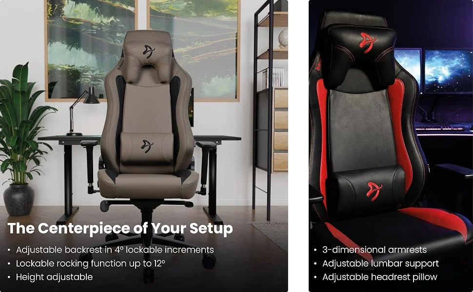 Arozzi Vernazza Soft PU Leather Ergonomic Gaming Chair, Red - Thumbnail 9