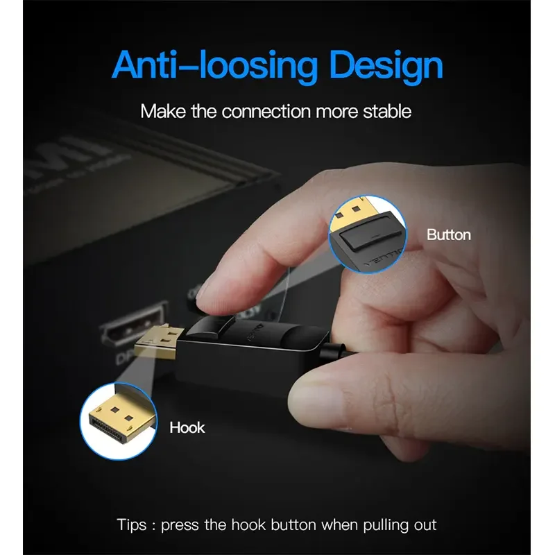 كيبل Vention HADBI من DisplayPort إلى HDMI بطول 3 متر أسود - Image 4