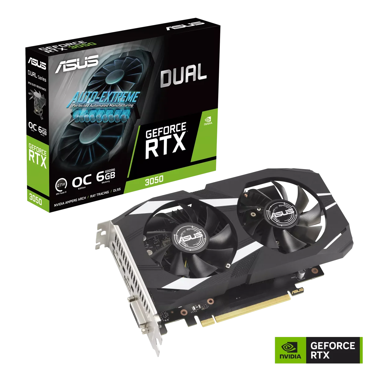 Asus DUAL-RTX3050-O6G Dual GeForce RTX 3050 OC Graphics Card 6GB GDDR6
