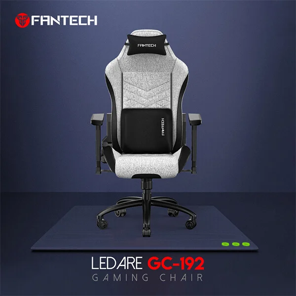 كرسي ألعاب مناسب للاعبين والمستخدمين الذين يقضون ساعات طويلة أمام المكتب Fantech Ledare رمادي - Thumbnail 2