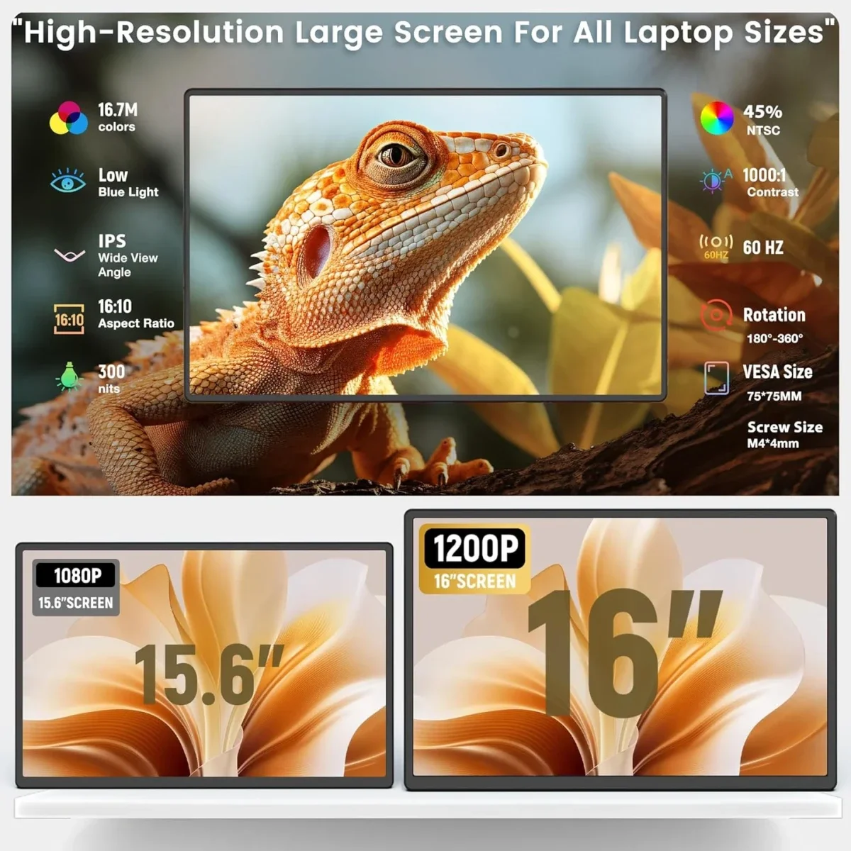 شاشة محمولة V2COM N2 مقاس 16 إنش IPS بدقة Full HD مع USB-C وHDMI - Thumbnail 5