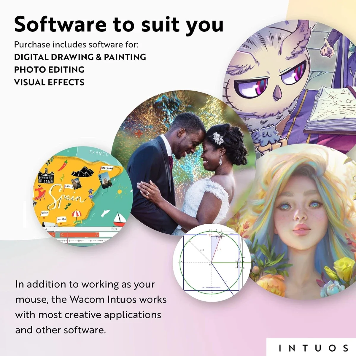 لوح رسم جرافيك Wacom Intuos Medium Bluetooth CTL-6100WLE - فستقي - Thumbnail 6