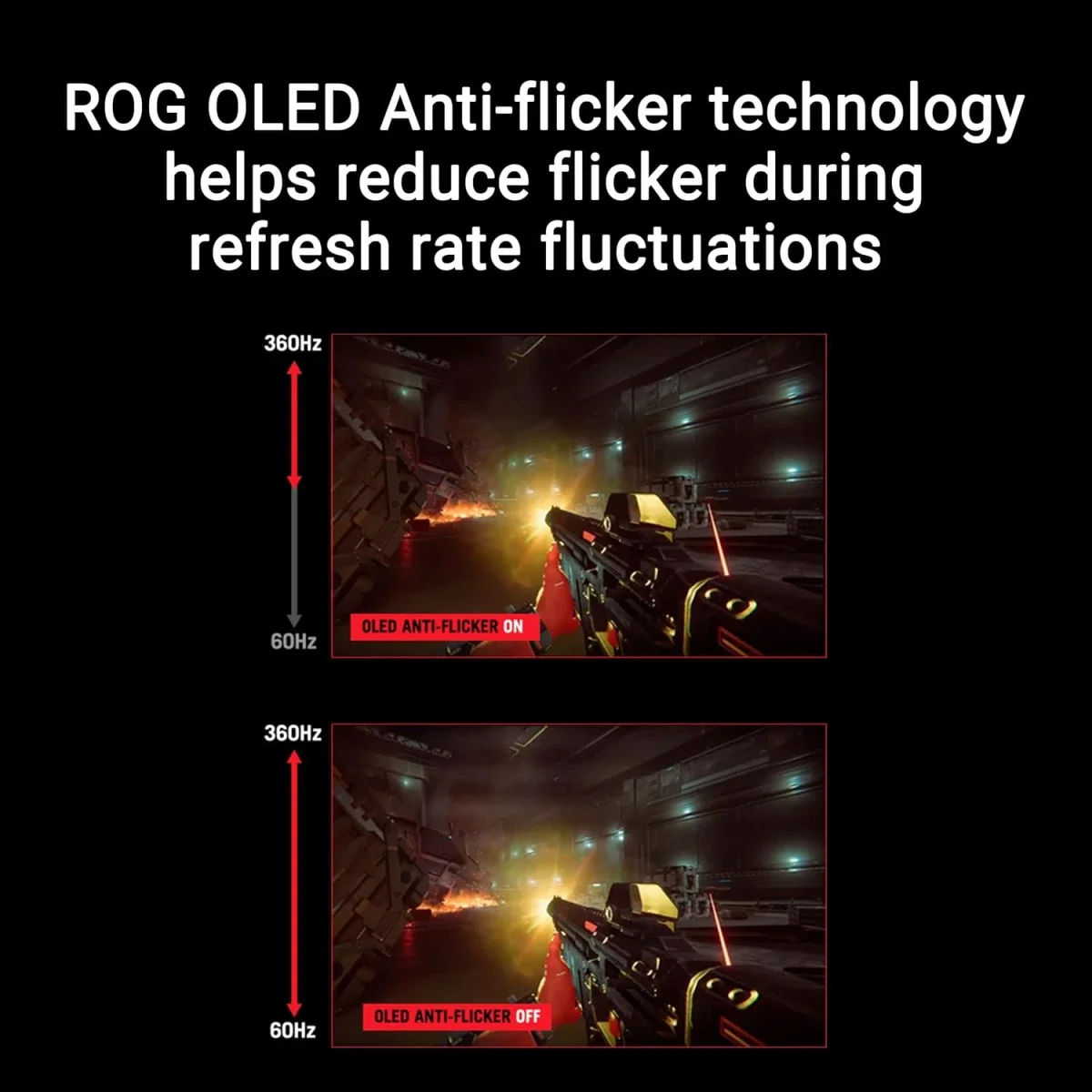 Asus ROG Strix XG27ACDNG 27-Inch QD-OLED QHD Gaming Monitor, 360Hz, 0.03ms, Black - Thumbnail 4