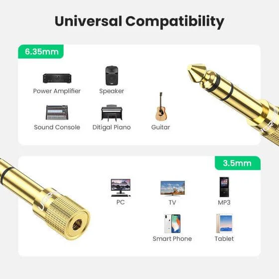 Ugreen 20503 3.5mm Male to 6.5mm Jack Adapter - Image 2