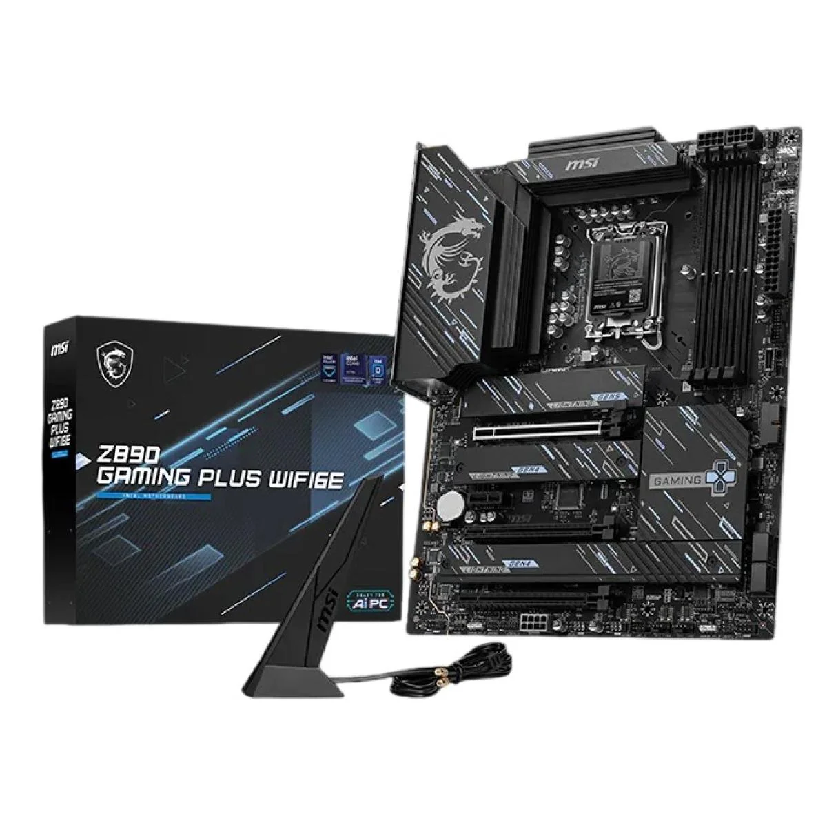 لوحة أم ألعاب MSI ATX بمقبس LGA 1851 وذاكرة DDR5 وPCIe 5.0 وWi-Fi 6E Z890 GAMING PLUS WIFI