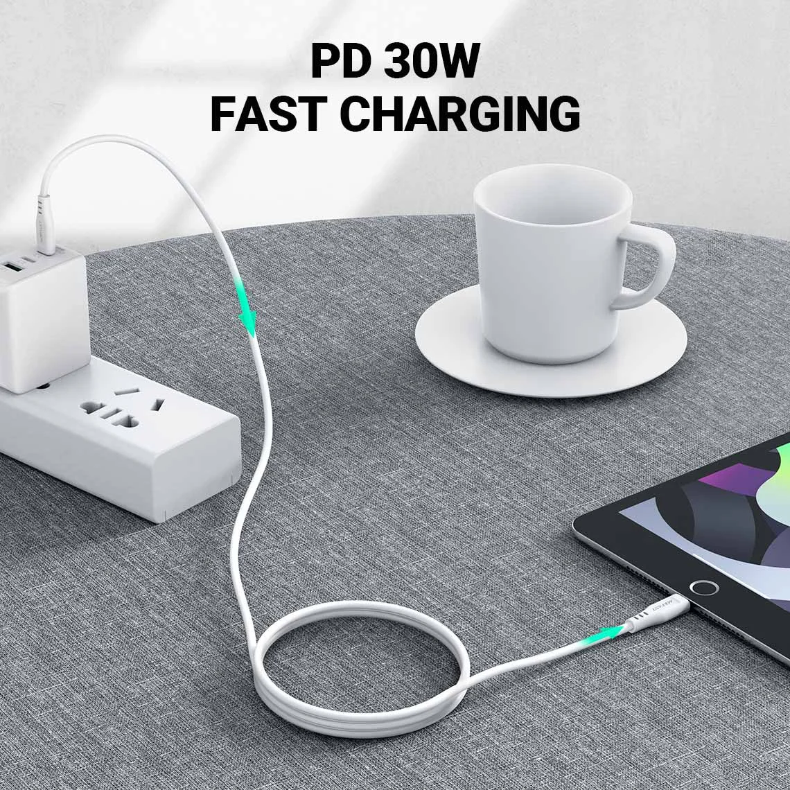 كابل شحن ونقل بيانات USB-C إلى Lightning ACEFAST C3-01 بطول 1.2 متر أبيض - Thumbnail 10