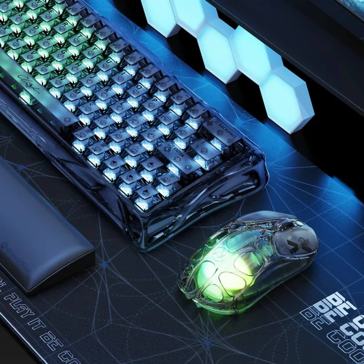 ماوس ألعاب GravaStar Mercury X Air ثلاثي الاتصال، 32,000 DPI، PAW 3950، دونجل 8K - Image 4