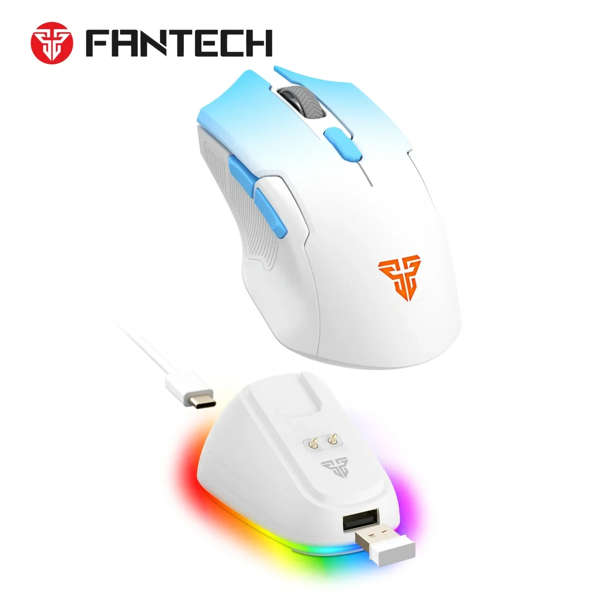 Fantech Cruiser II WG11V2RD Wireless Gaming Mouse 2400 DPI with Charging Dock - Blue