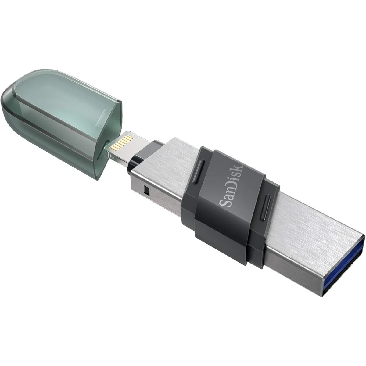 SanDisk iXpand Flip 256GB 2-in-1 Flash Drive with Lightning & USB-A Sea Green