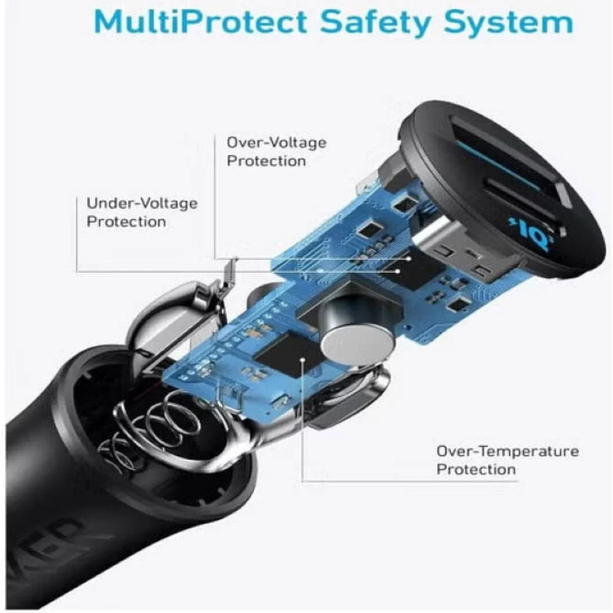 Anker 30W 2-Port USB-C & USB-A Car Charger with PowerIQ 3.0 - Black - Image 3