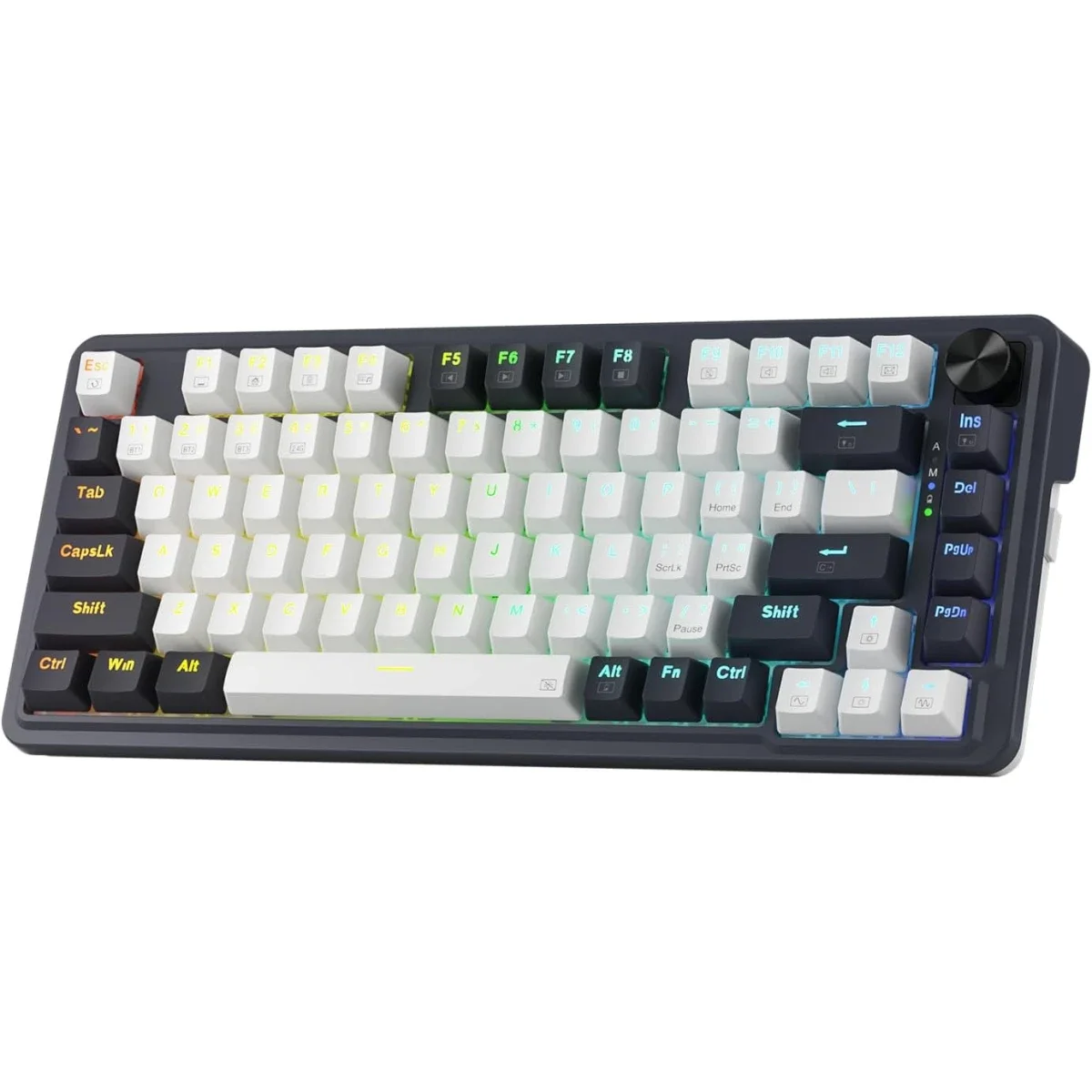 كيبورد ألعاب Redragon K673 PRO ميكانيكي لاسلكي RGB بحجم 75%، 81 مفتاح، سويتش أحمر