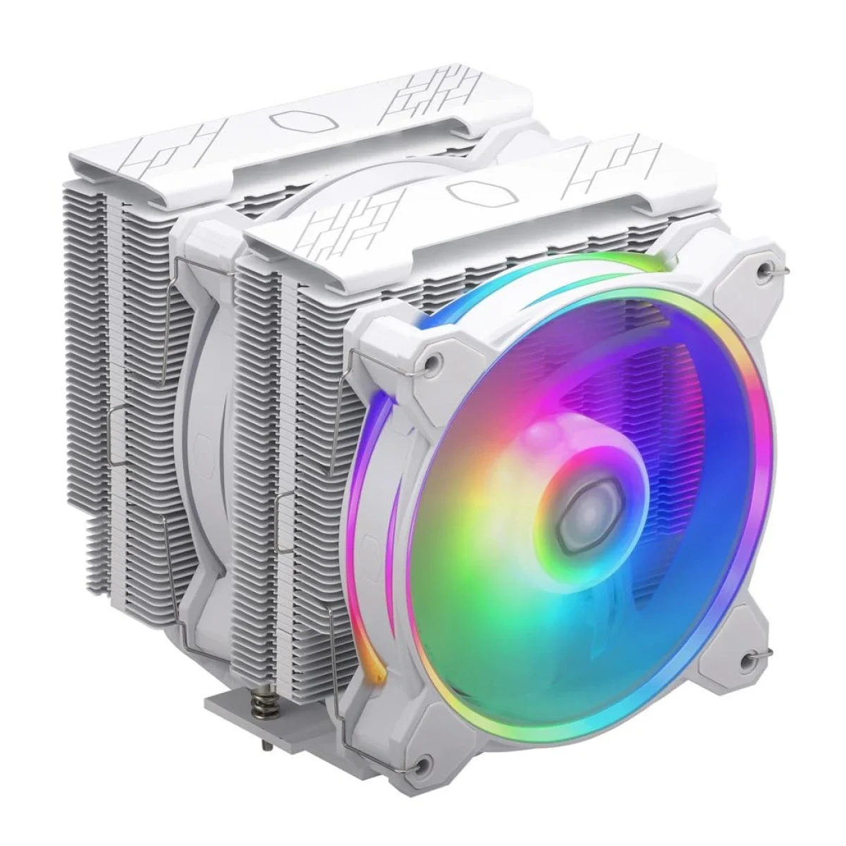 مبرد هوائي للمعالج Cooler Master Hyper 622 Halo مزدوج البرج مع مروحتي Halo² ARGB و6 أنابيب حرارية، أبيض - Image 3