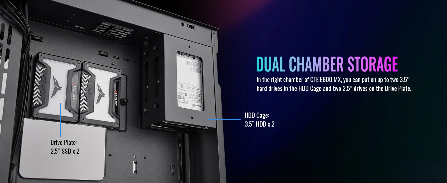هيكل كمبيوتر Thermaltake CTE E600 MX E-ATX ميد تاور مع كابل Riser بطول 400mm PCIe 4.0 - أسود - Thumbnail 23
