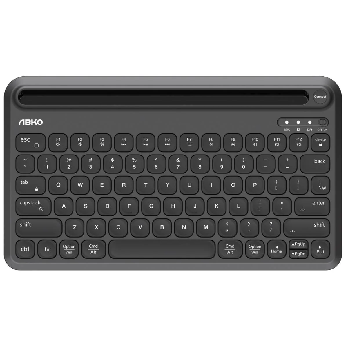 كيبورد ABKONCORE TOS250 لاسلكي Bluetooth 5.1 بإضاءة RGB ومفاتيح ممبرين، 78 مفتاح - Image 2