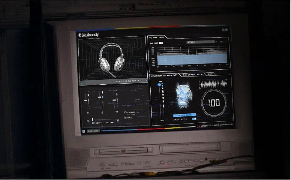 سماعة ألعاب Skullcandy Crusher PLYR 720 لاسلكية مع صوت THX المكاني - Digi-Black - Thumbnail 16