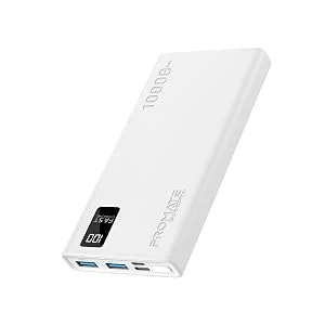 Promate Bolt-10Pro 10000mAh Ultra-Slim 10W Power Bank with USB-C and Dual USB - White - Thumbnail 10