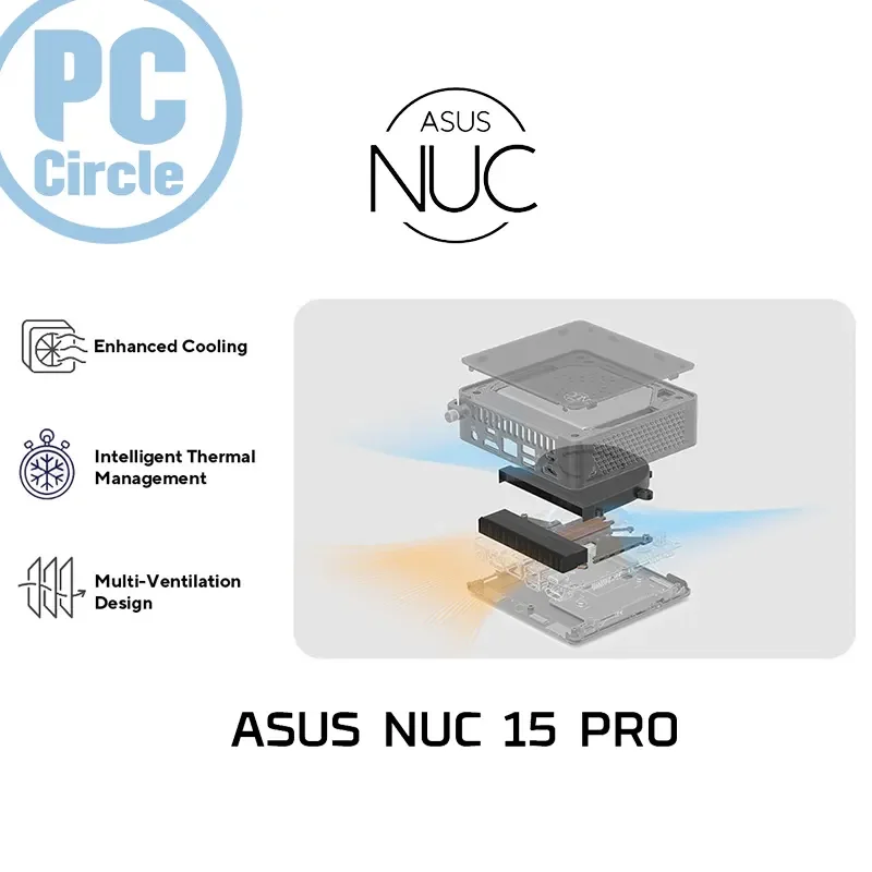 Asus NUC 15 Pro Kit Bundle Mini PC, 15th Gen Core 5-210H, 8GB DDR5-5600, 500GB NVMe SSD, Intel Graphics, 2x Thunderbolt 4, 2x HDMI, DOS – NUC15CRK-B (90AR00R2-M000B0) - Thumbnail 5