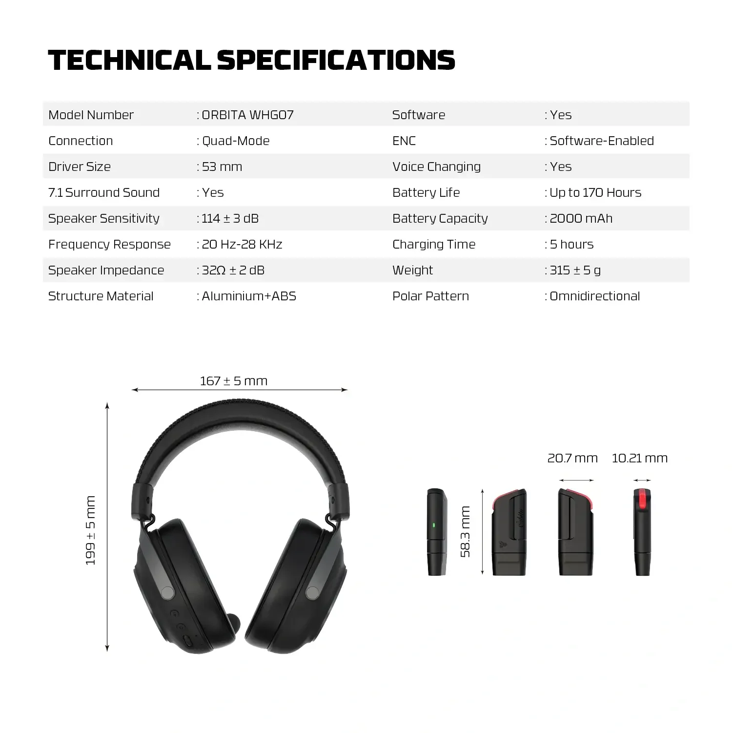 Fantech WHG07 ORBITA Premium 7.1 Surround Sound Wireless Gaming Headset - Thumbnail 8