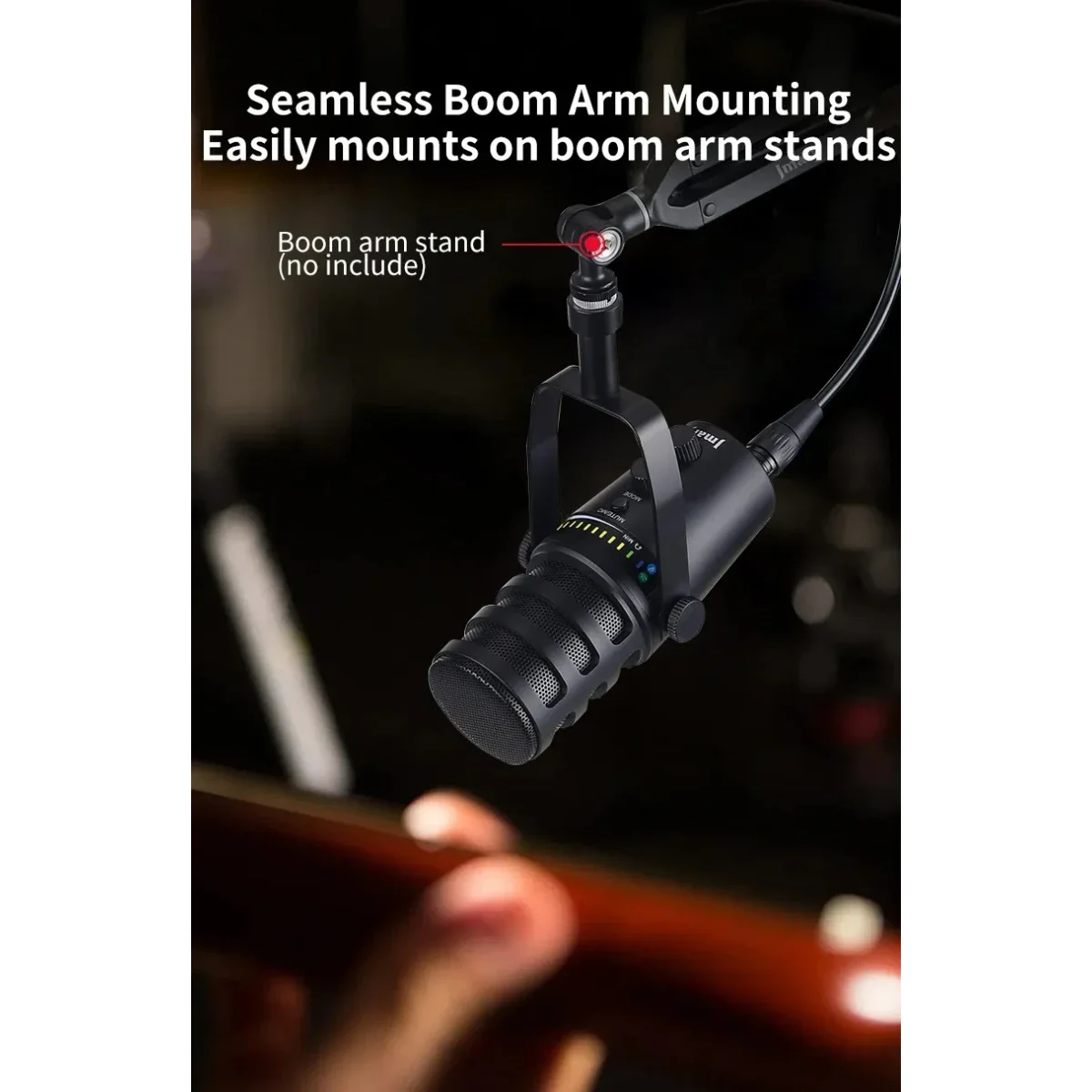 Jmary MC-PW12 USB Cardioid Desktop Microphone with Mute & Zero-Latency Monitoring - Image 7
