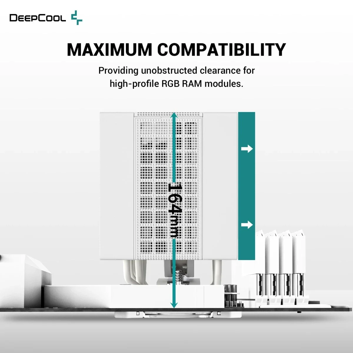 DeepCool ASSASSIN 4S Premium CPU Air Cooler with 140mm FDB Fan and 7 Copper Heat Pipes - White - Image 5