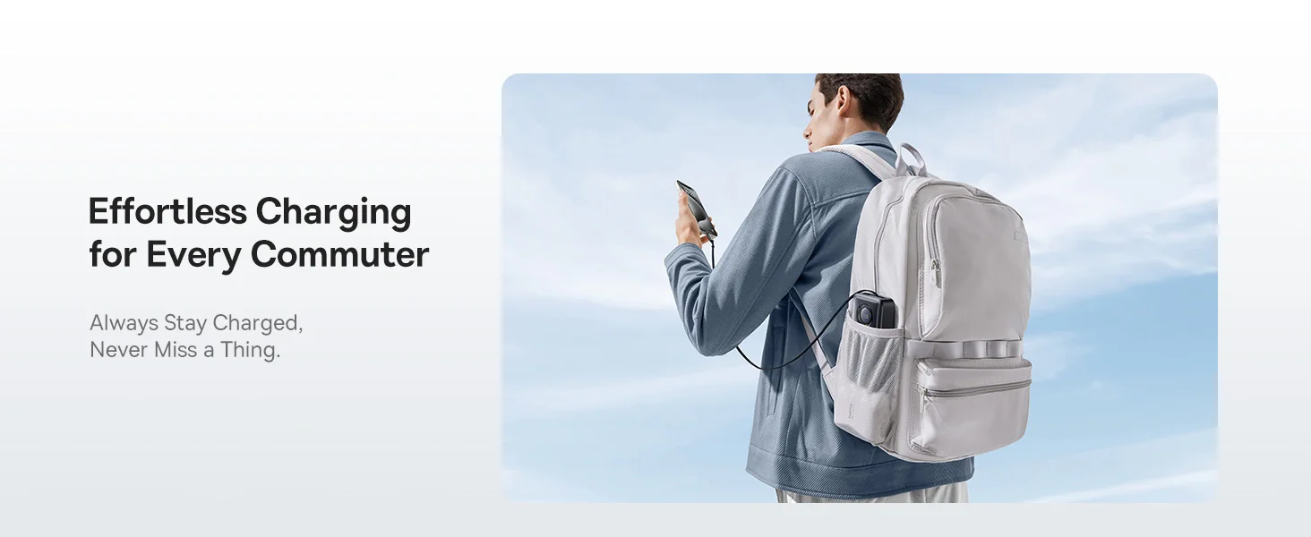 Baseus Free2Pull 20000mAh 65W Power Bank with Retractable USB-C Cable - Silver - Thumbnail 22