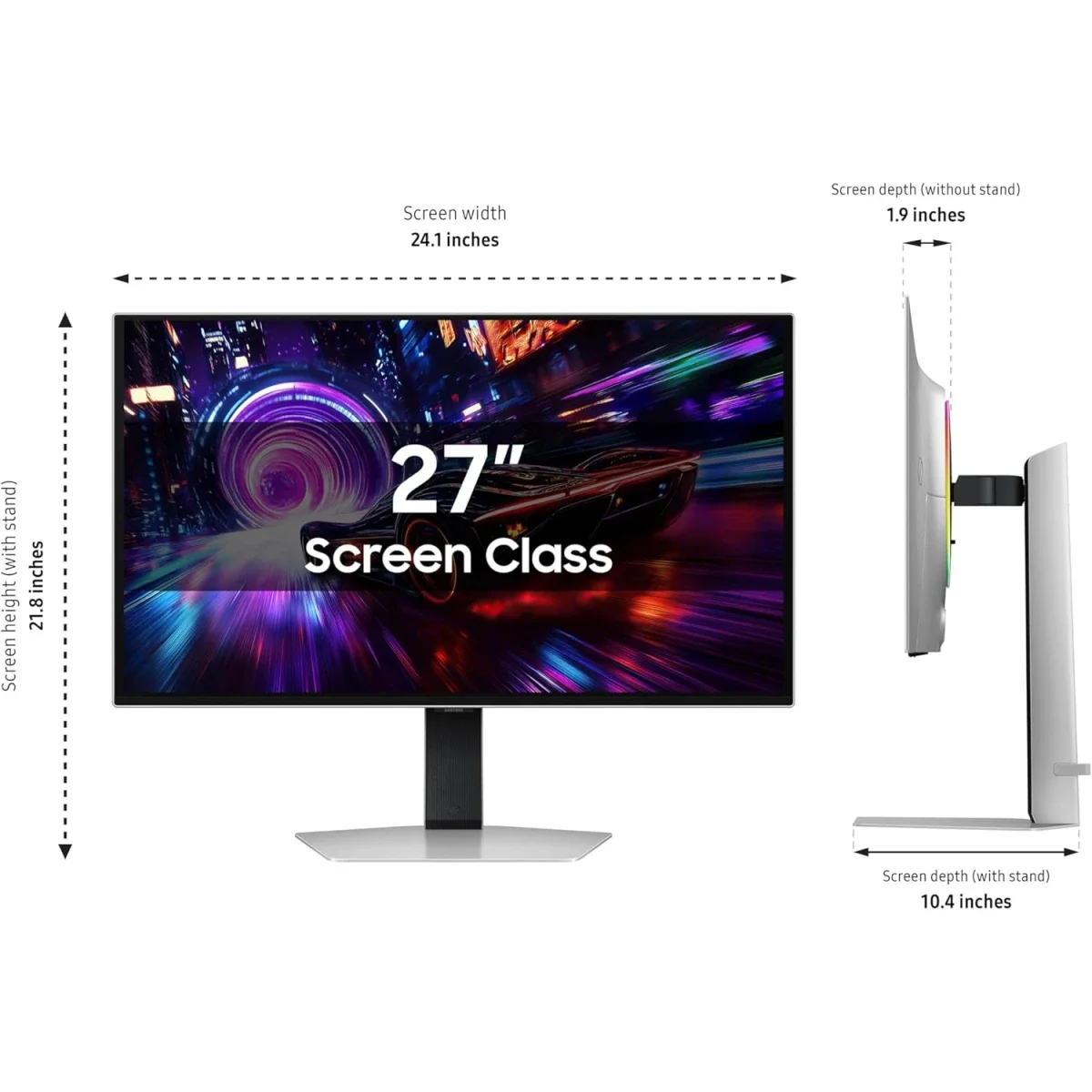 شاشة Samsung Odyssey OLED G8 G81SF للألعاب 32 إنش 4K QD-OLED بتردد 240 هرتز وزمن استجابة 0.03 مللي ثانية، رمادي - Image 8