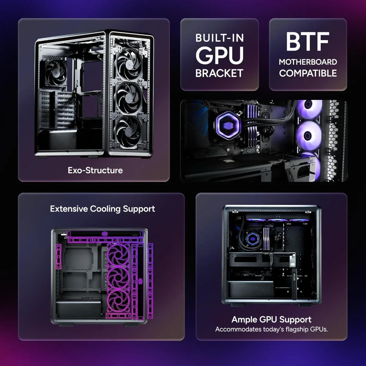Cooler Master MasterFrame 600 Black ATX Mid-Tower Case with 420mm AIO Support - Image 2