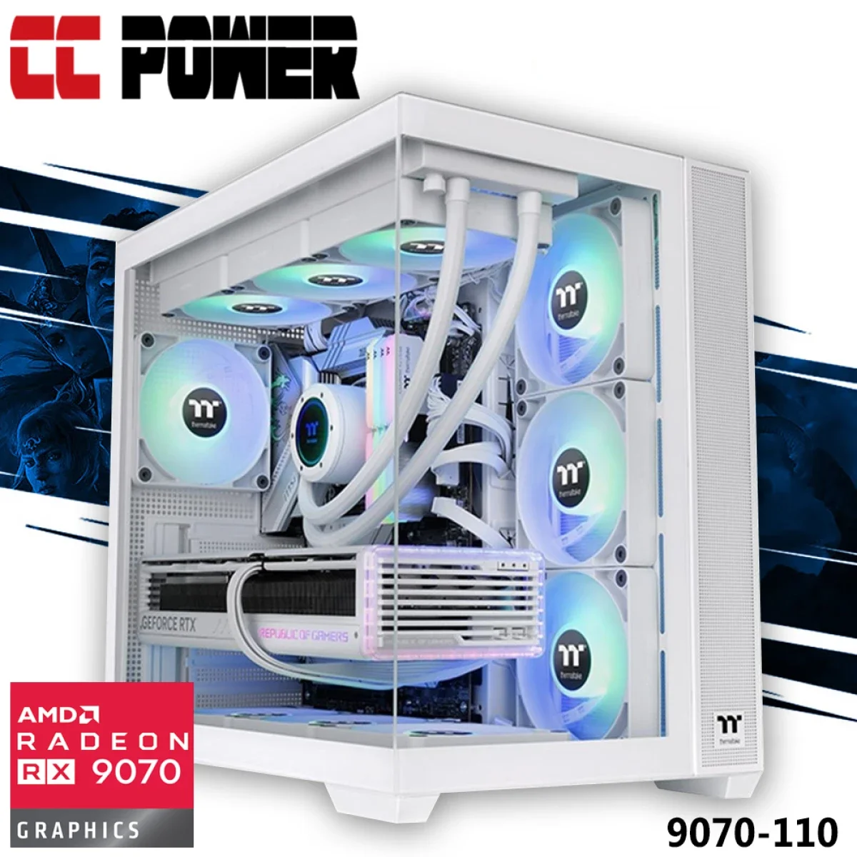 City Center Computers CC Power 9070-110 Gaming PC Intel Core i9-14900KF Radeon RX 9070 32GB RAM 1TB SSD Liquid Cooling - Image 1