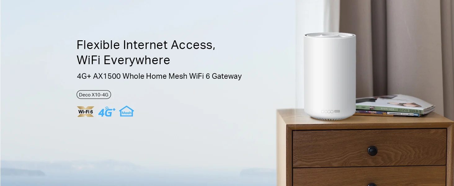 راوتر Mesh ‏4G+‏ TP-LINK Deco X10-4G Wi‑Fi 6 AX1500 مع منفذ شريحة SIM - Thumbnail 9