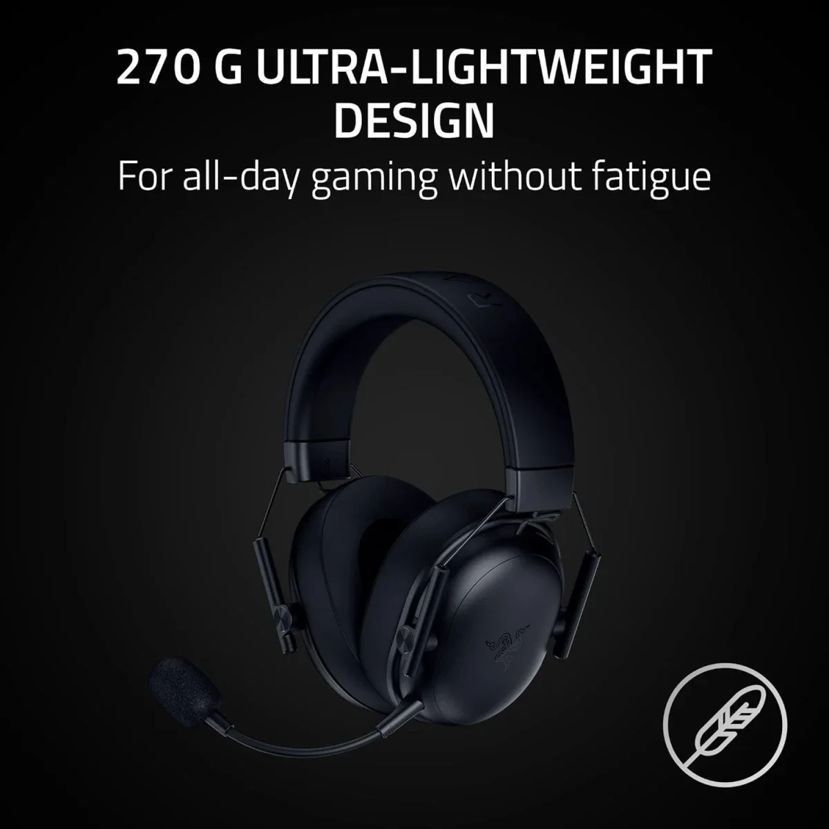 Razer BlackShark V3 X HyperSpeed Wireless Gaming Headset, 50mm Drivers, 70Hr Battery, Black - Thumbnail 5