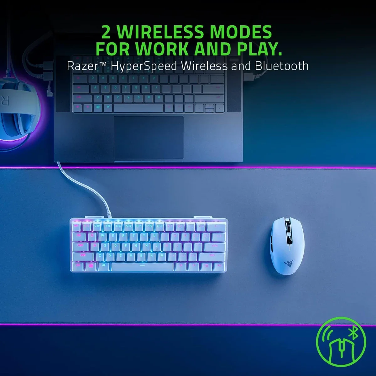 Razer Orochi V2 (2026) Wireless Gaming Mouse, 18K DPI, White - Thumbnail 5