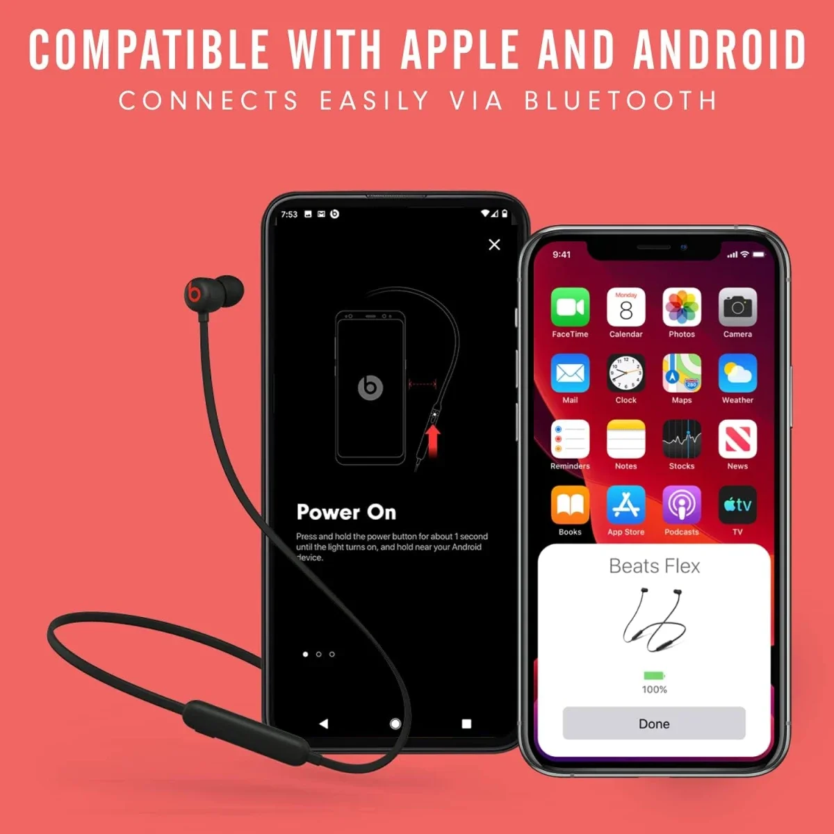 Beats Flex Wireless Earphones with Apple W1 Chip, Class 1 Bluetooth, 12-Hour Battery Life - Black - Image 8