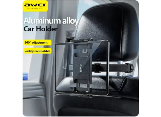 حامل تابلت وموبايل للسيارة Awei X40 دوّار 360° لمسند الرأس - Image 7